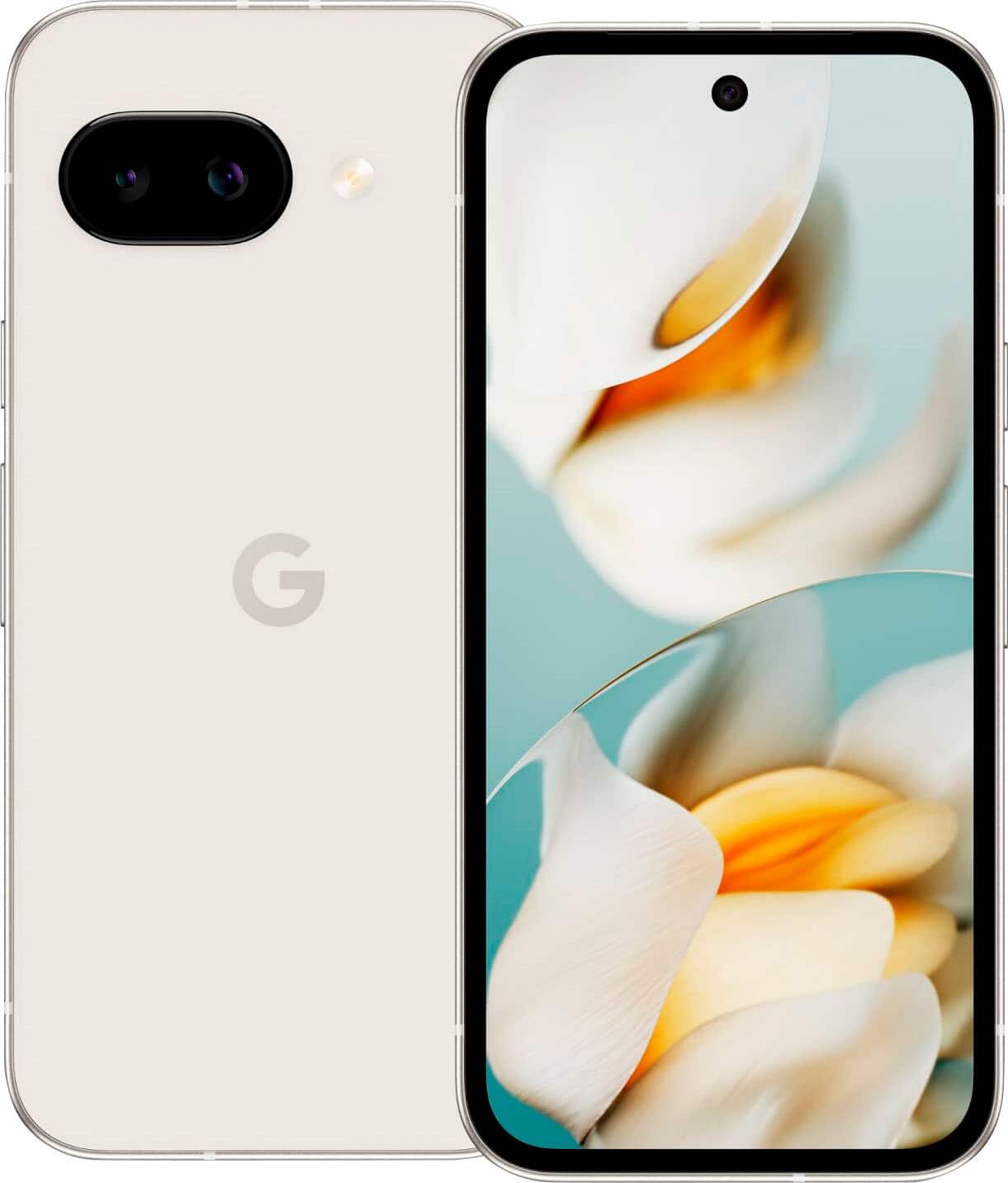 Front. Google - Pixel 9a 128GB (Unlocked) - Porcelain.