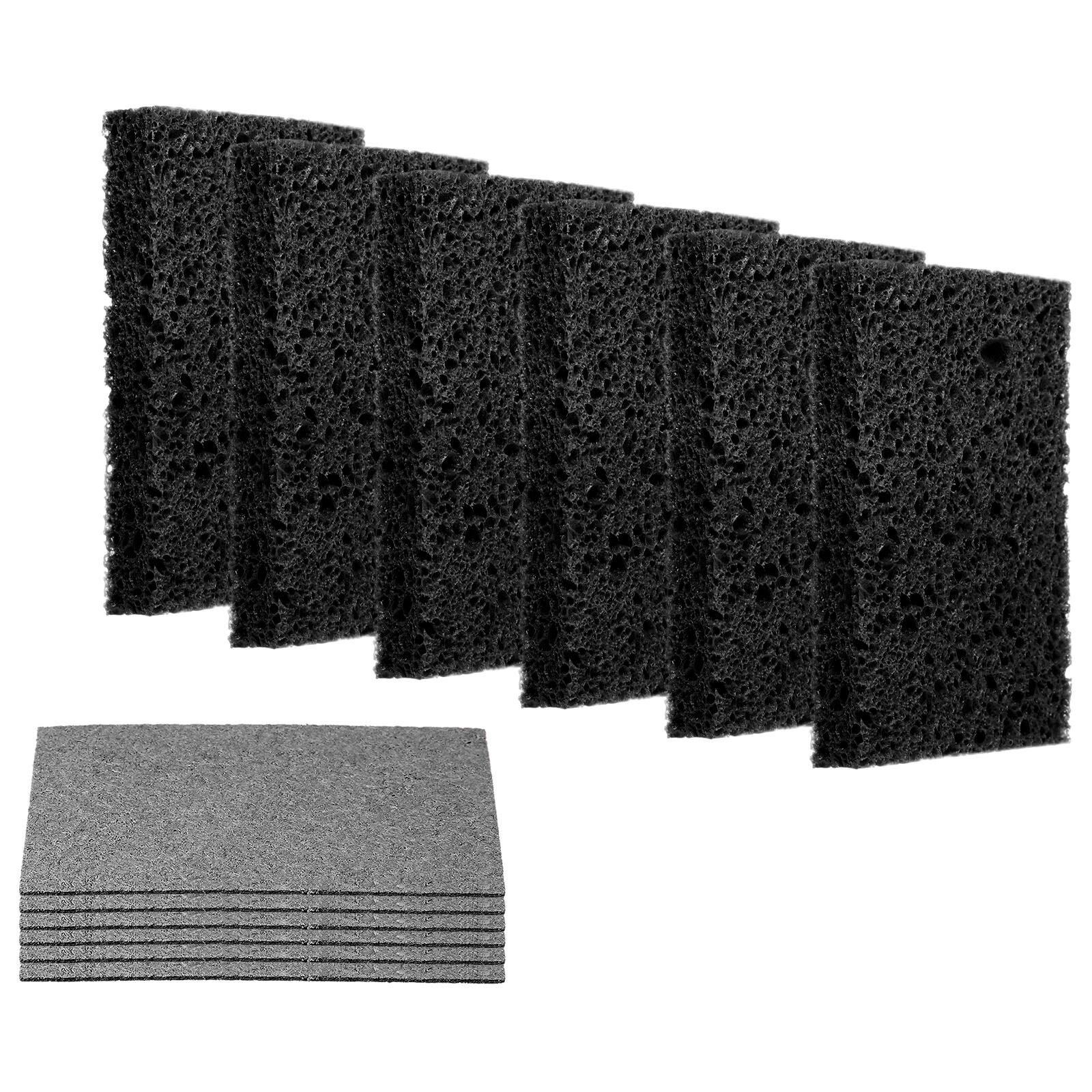 Unique Bargains - 12pcs Cellulose Square Sponges Non-Scratch Compressed Scrubber for Kitchen Bathroom Household Cookware & Cleaning DIY - Black price history on PriceWatchPro