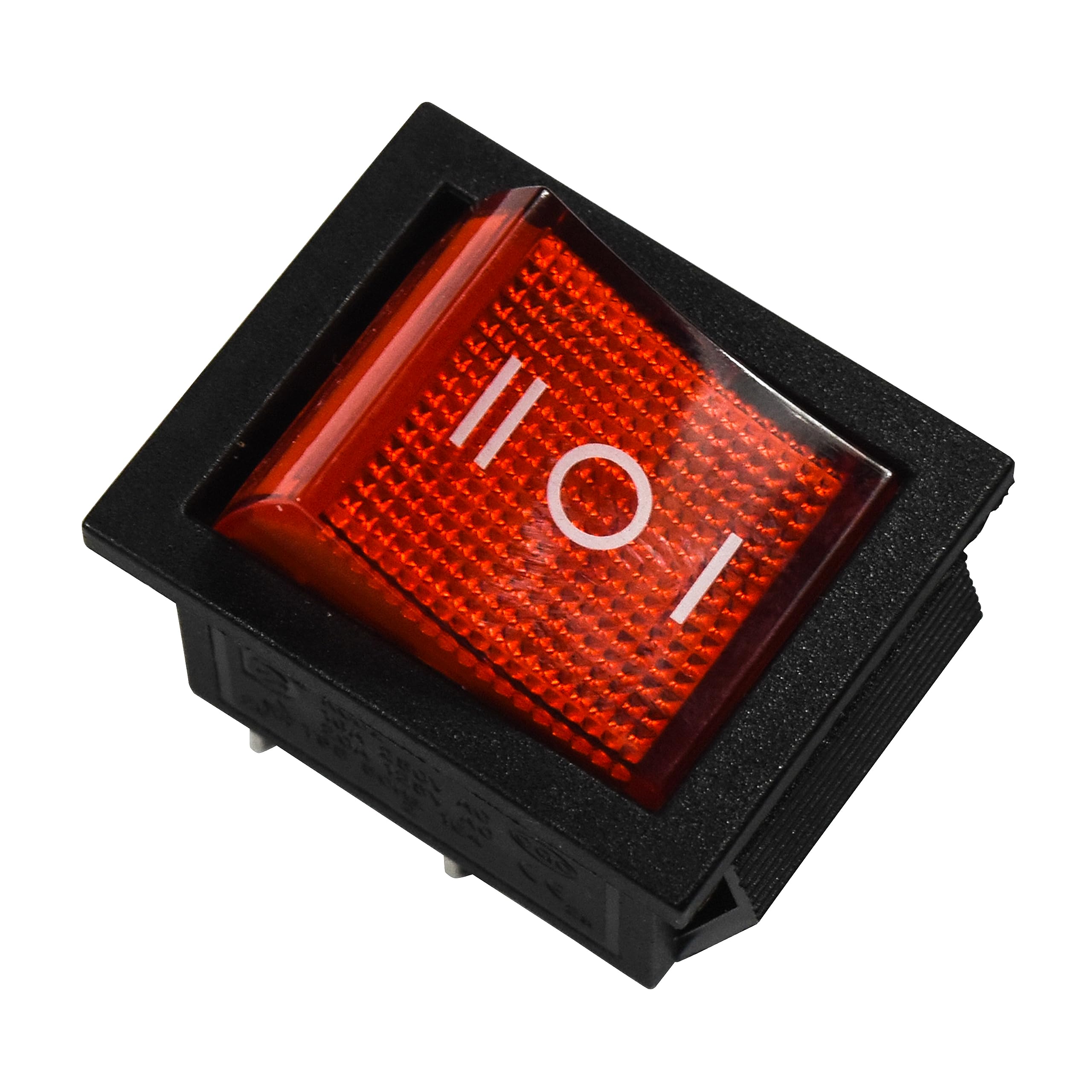 Left. HQRP - Start-On-Off 6-Prong Rocker Switch 20 A 125 V AC for Champion Electric Start Generator 7500 W - red.