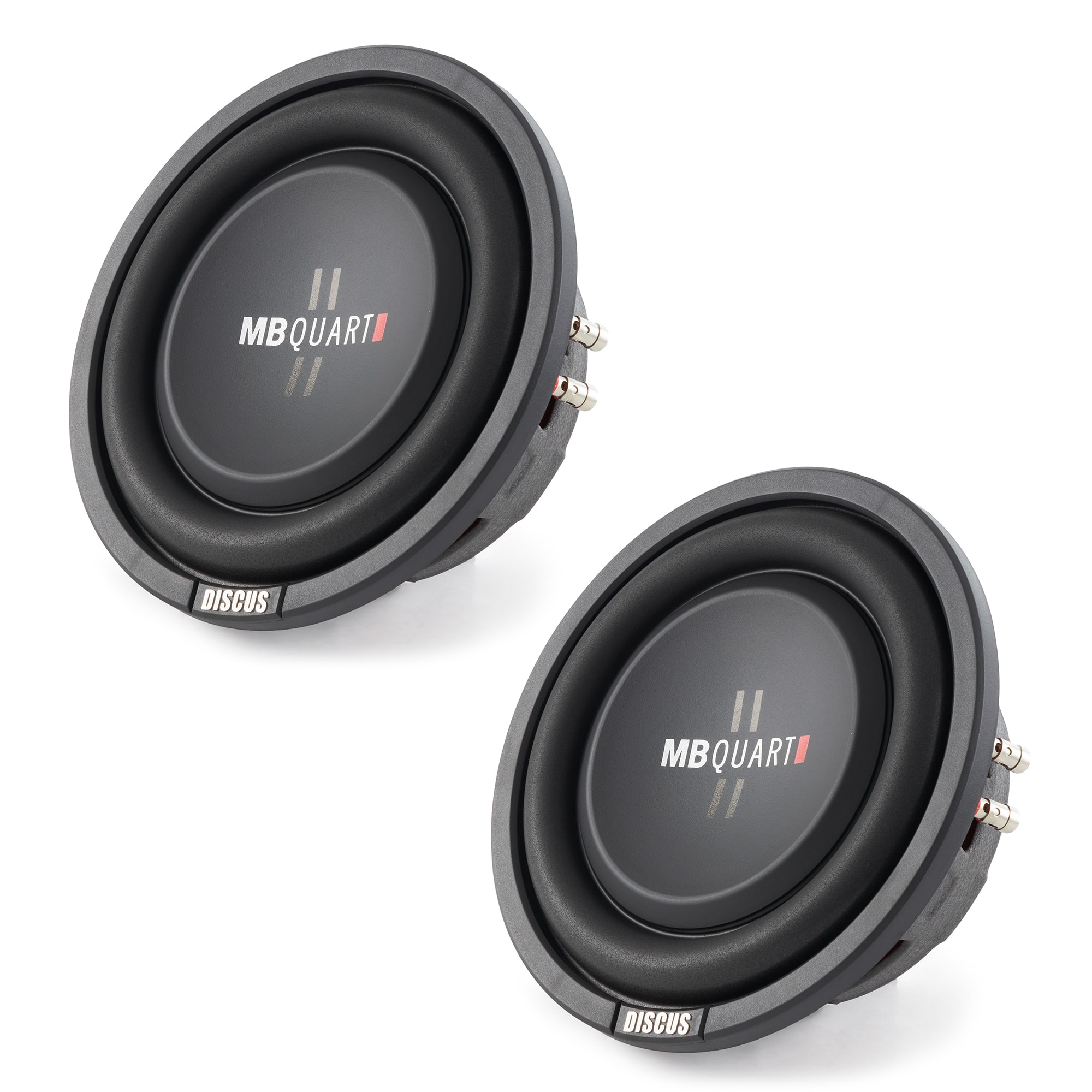 MB Quart - DS1-204 400 Watt 8 Inch Shallow DVC 4 Ohm Car Subwoofer Speaker Pair - Black