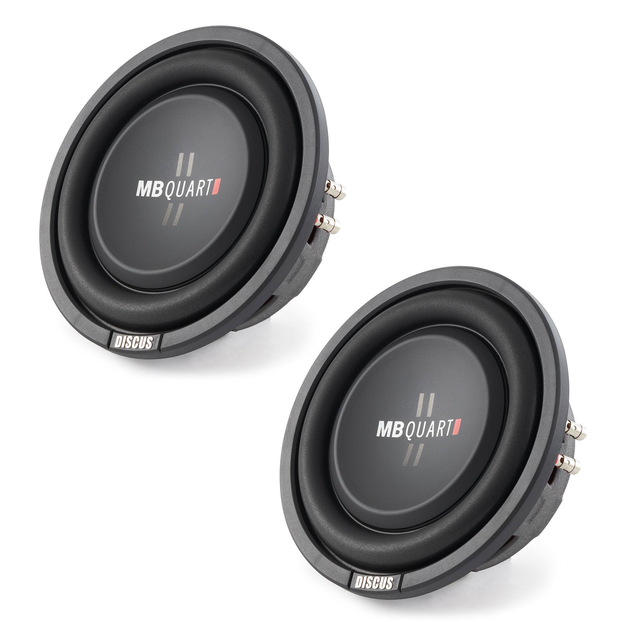 MB Quart - DS1-204 400 Watt 8 Inch Shallow DVC 4 Ohm Car Subwoofer Speaker Pair - Black