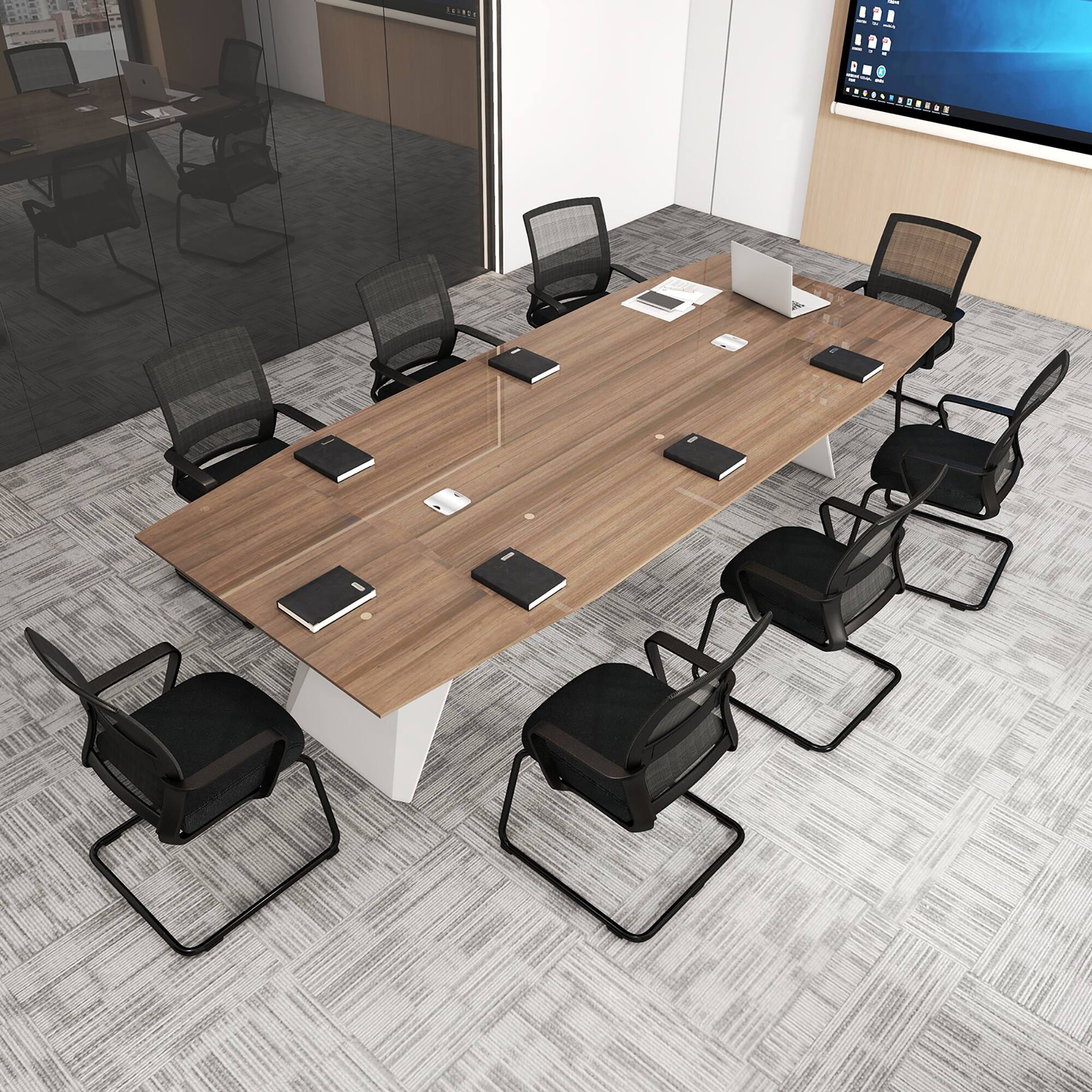 Alt View 1. Gymax - Gymax Office Guest Chair Set of 8 Conference Reception Chair w/ Lumbar Support & Sled Base - Black.