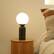 Alt View 6. Brightech - Mila Tall LED Modern Contemporary Round Globe Dimmable Bedside Nightstand Desk Lamp with Frosted White Glass Shade - Glossy Classic Black Marble.