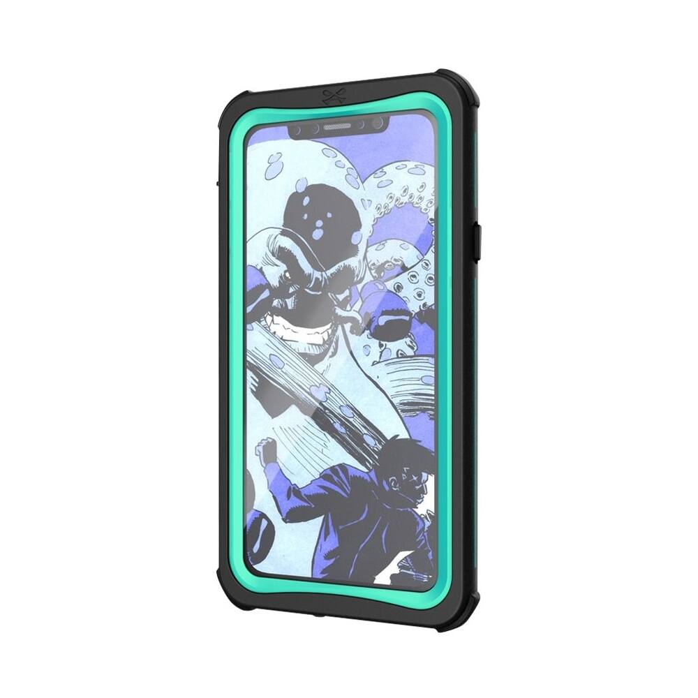 nautical protective water-resistant case for apple iphone x and xs - teal nautical protective water-resistant case for apple iphone x and xs - teal