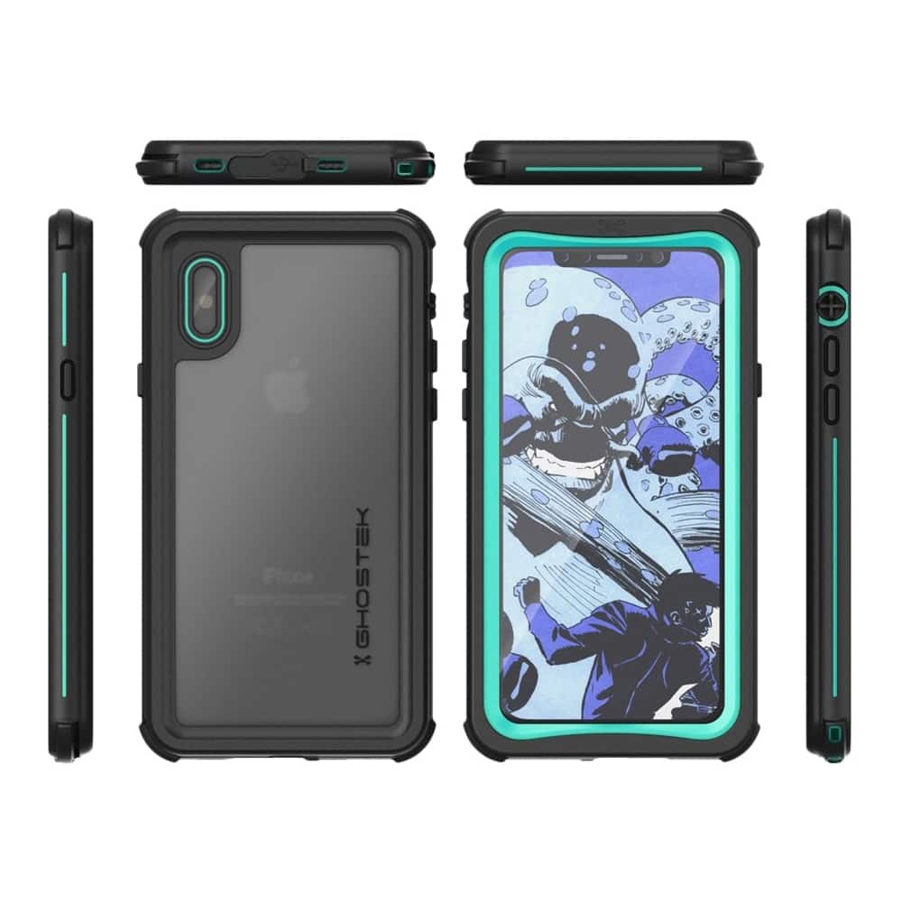 nautical protective water-resistant case for apple iphone x and xs - teal