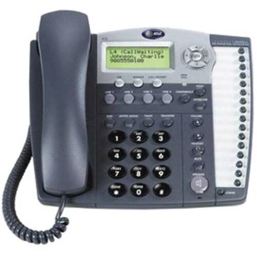 Front Standard. AT&T - Corded 4-Line Phone with Answering System and Speakerphone.