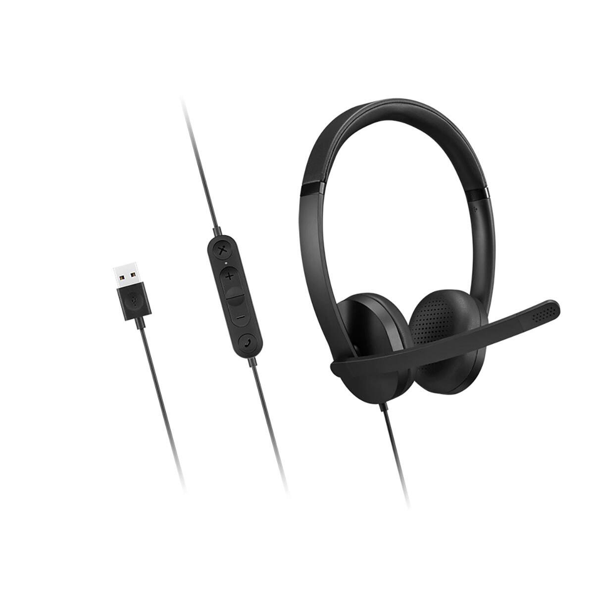 Alt View 4. Lenovo - Lenovo USB-A Wired Closed-Back On-Ear Stereo Headset Gen 2 - Black.