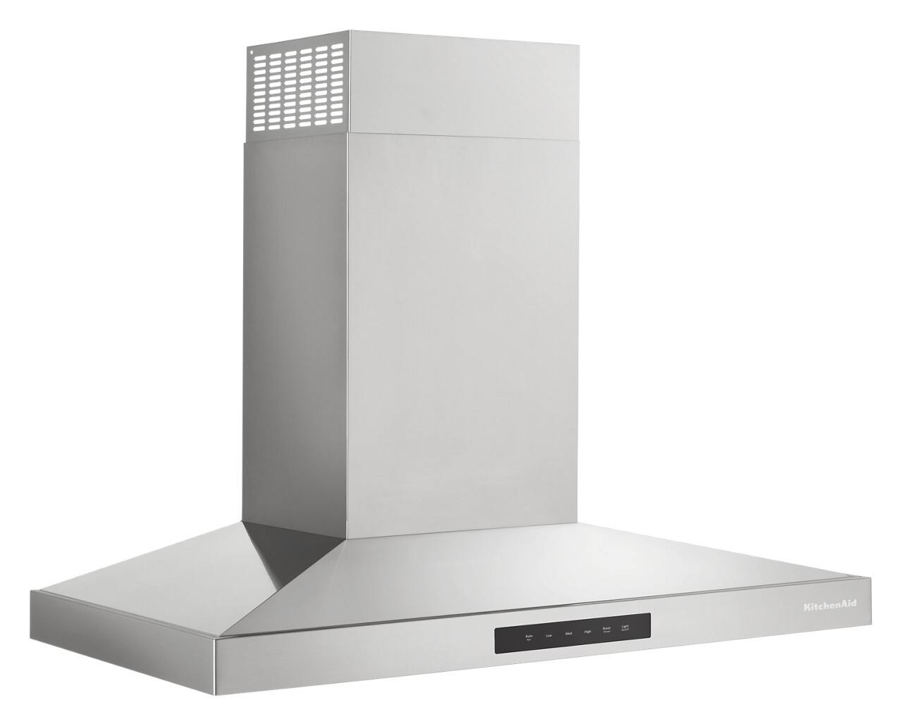 Angle. KitchenAid - 36" Vented or Convertible to Recirculating Wall- Mount Hood - Stainless Steel.