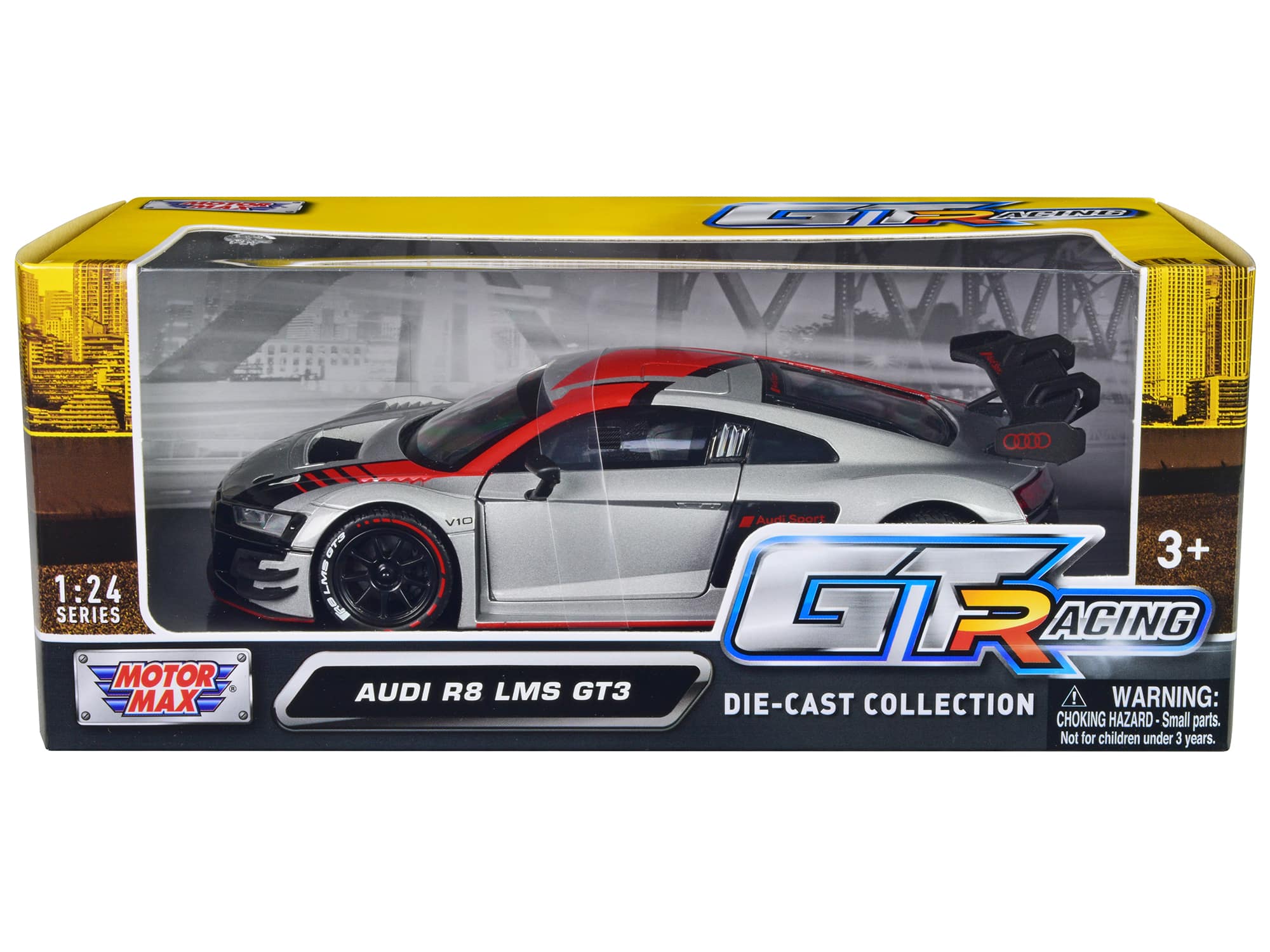 "Audi R8 LMS GT3 Silver Metallic with Graphics ""GT Racing"" Series 1/24 Diecast Model Car by Motormax" price history on PriceWatchPro
