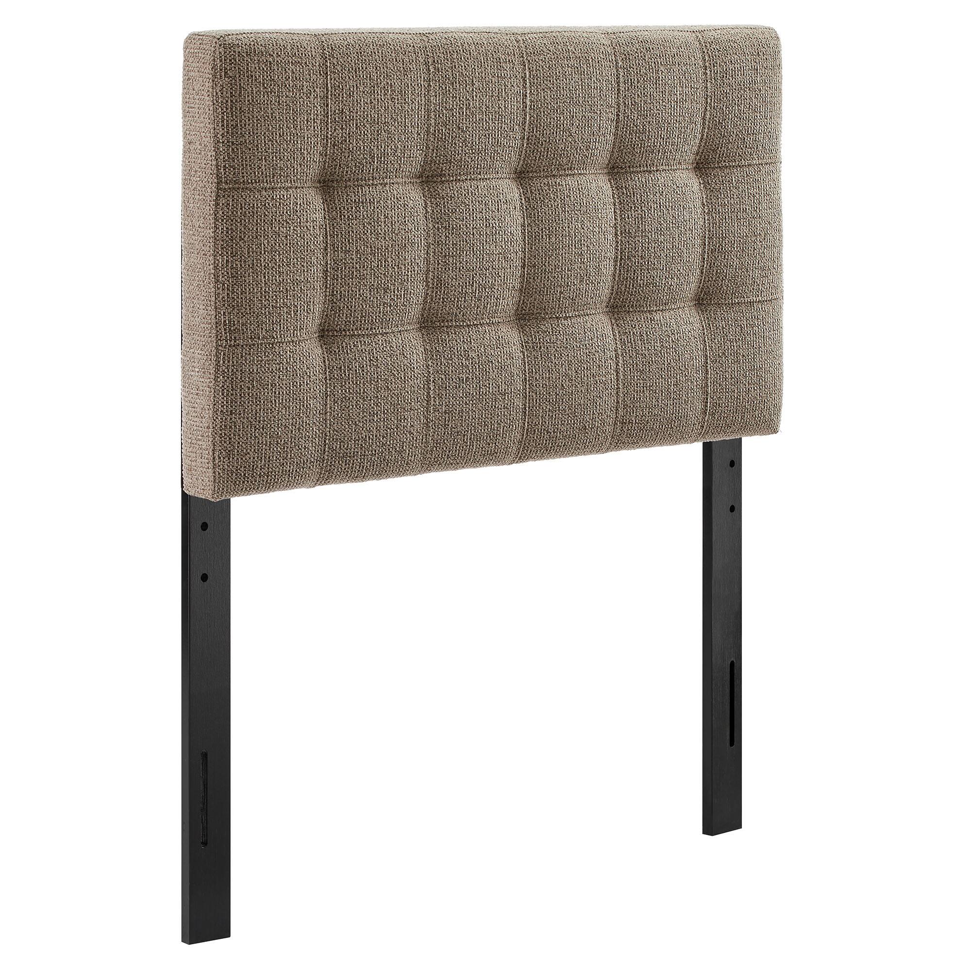 Angle. Modway - Lily Upholstered Fabric Headboard by Modway - Taupe.