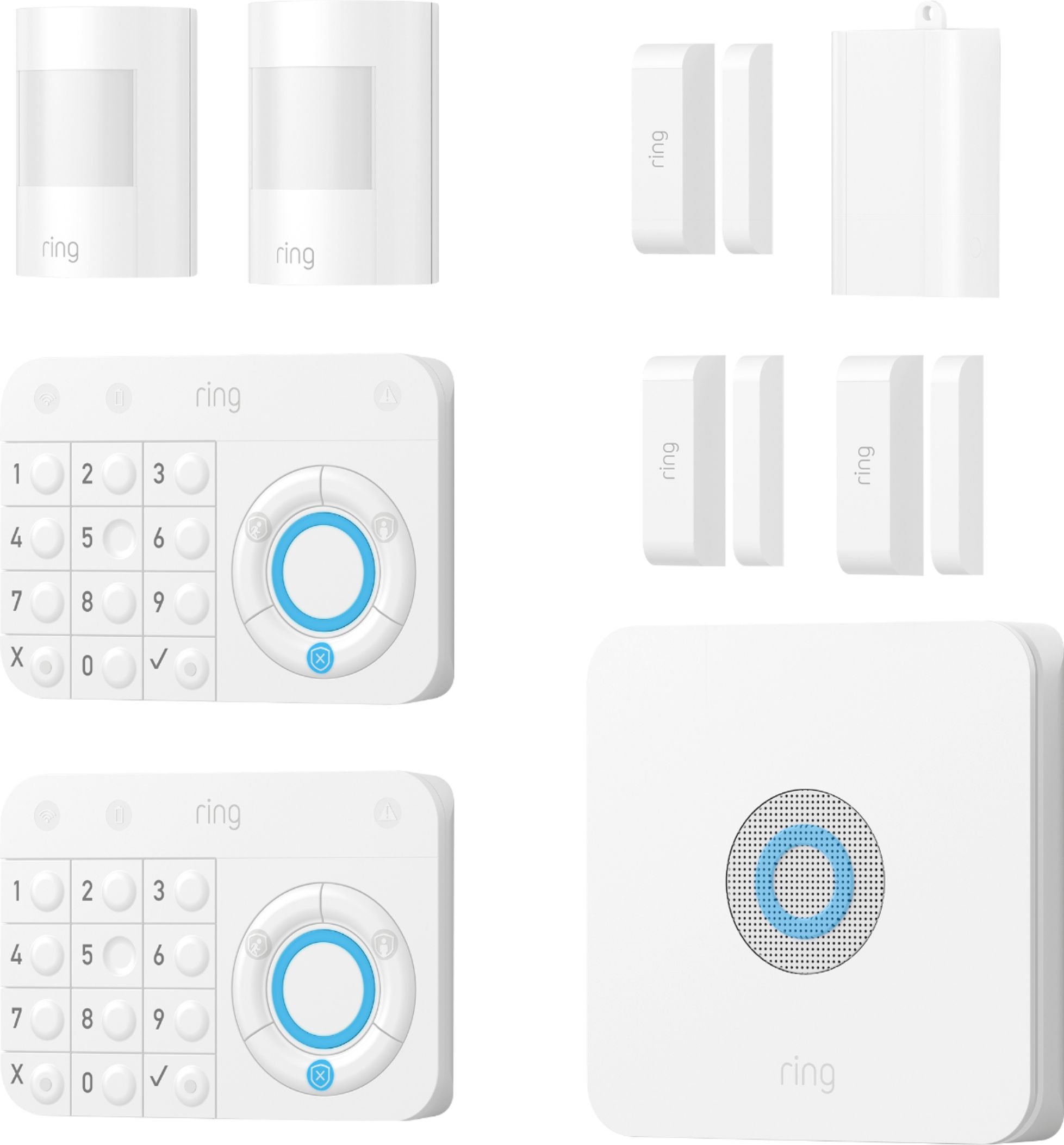 Ooit zin ketting Ring Alarm Starter Home Security Kit (1st Gen) White 4K11S7-0ENB - Best Buy