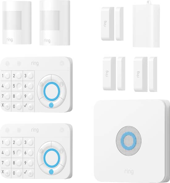 Ring Alarm Starter Home Security Kit 1st Gen White 4k11s7 0enb Best Buy