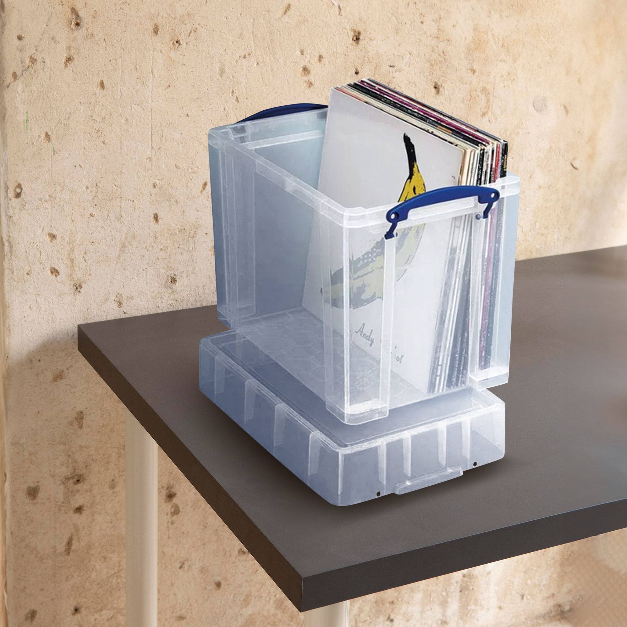 Alt View 3. Really Useful Box - Really Useful Box 19 Liters Transparent Storage Container with Snap Lid, 4 Pack - Clear.