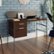Angle. Sauder - Radial Single Pedestall Desk - Umber Wood.