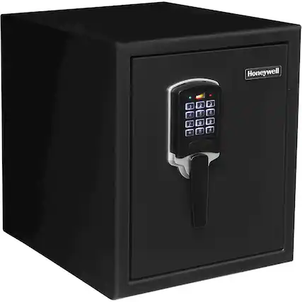 Front. Honeywell - 0.9 Cu. Ft. Fire- and Water-Proof Security Safe with Electronic Lock - Black.