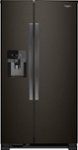 Front. Whirlpool - 24.5 Cu. Ft. Side-by-Side Refrigerator - Black Stainless Steel.