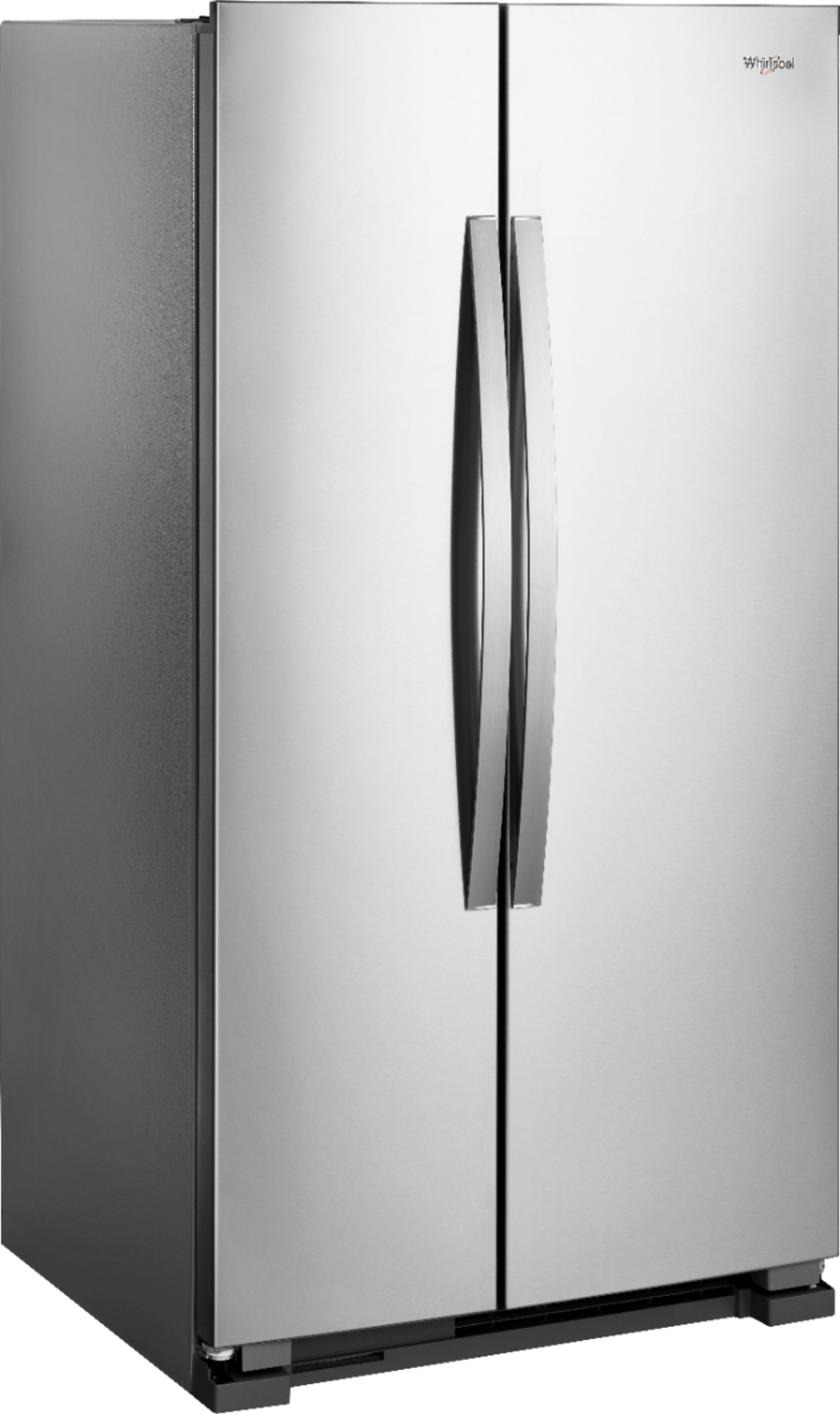 Angle View: Whirlpool - 21.7 Cu. Ft. Side-by-Side Refrigerator - Monochromatic stainless steel