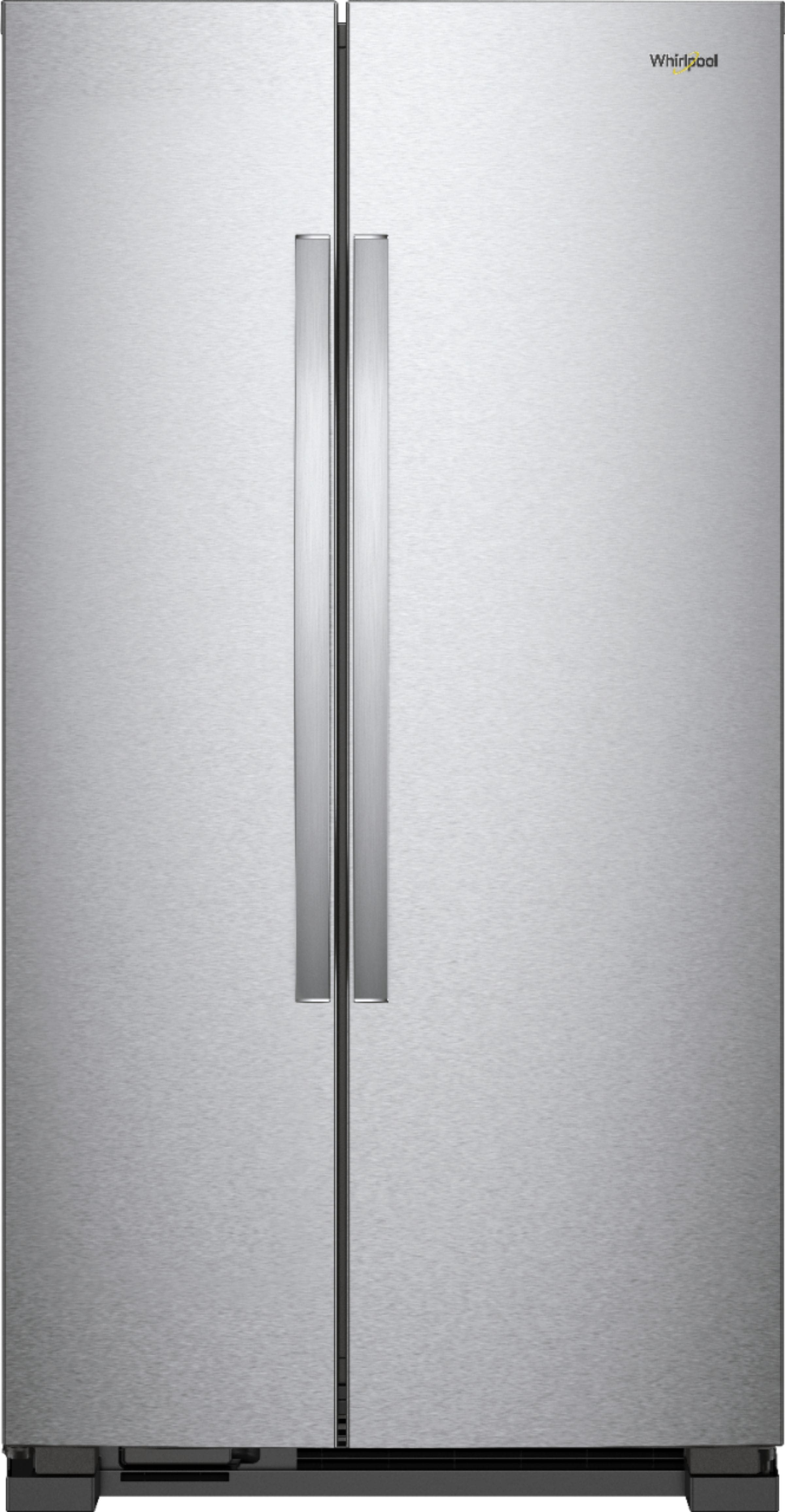 Front. Whirlpool - 21.7 Cu. Ft. Side-by-Side Refrigerator - Monochromatic Stainless Steel.