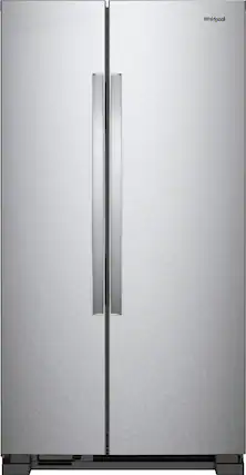 Front. Whirlpool - 21.7 Cu. Ft. Side-by-Side Refrigerator - Monochromatic Stainless Steel.