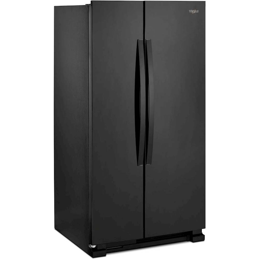 Angle View: Whirlpool - 21.7 Cu. Ft. Side-by-Side Refrigerator - Black