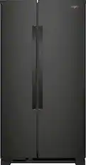 Front. Whirlpool - 33 in. Wide 21.7 cu. ft. Side-by-Side Refrigerator - Black.