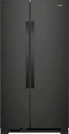 Front. Whirlpool - 21.7 Cu. Ft. Side-by-Side Refrigerator - Black.
