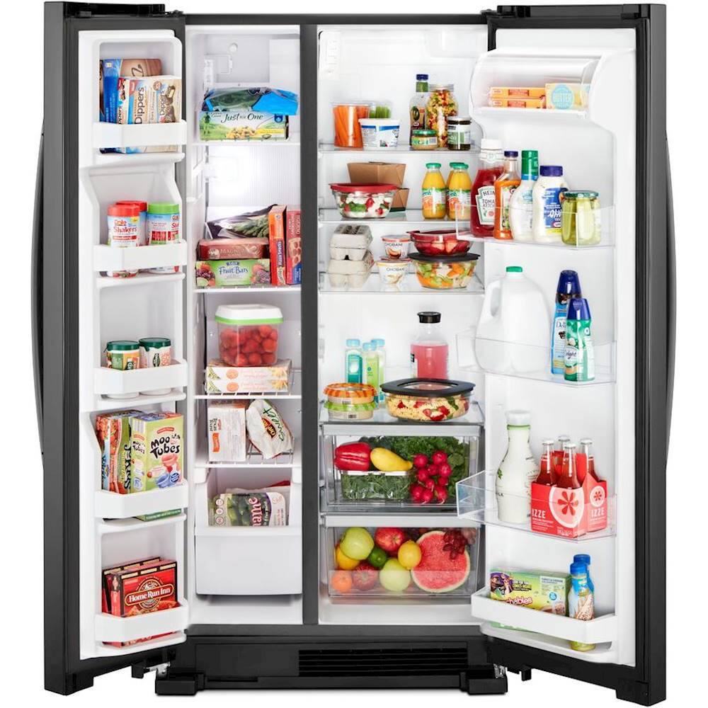 Alt View 1. Whirlpool - 21.7 Cu. Ft. Side-by-Side Refrigerator - Black.