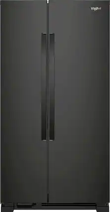 Front. Whirlpool - 25.1 Cu. Ft. Side-by-Side Refrigerator - Black.