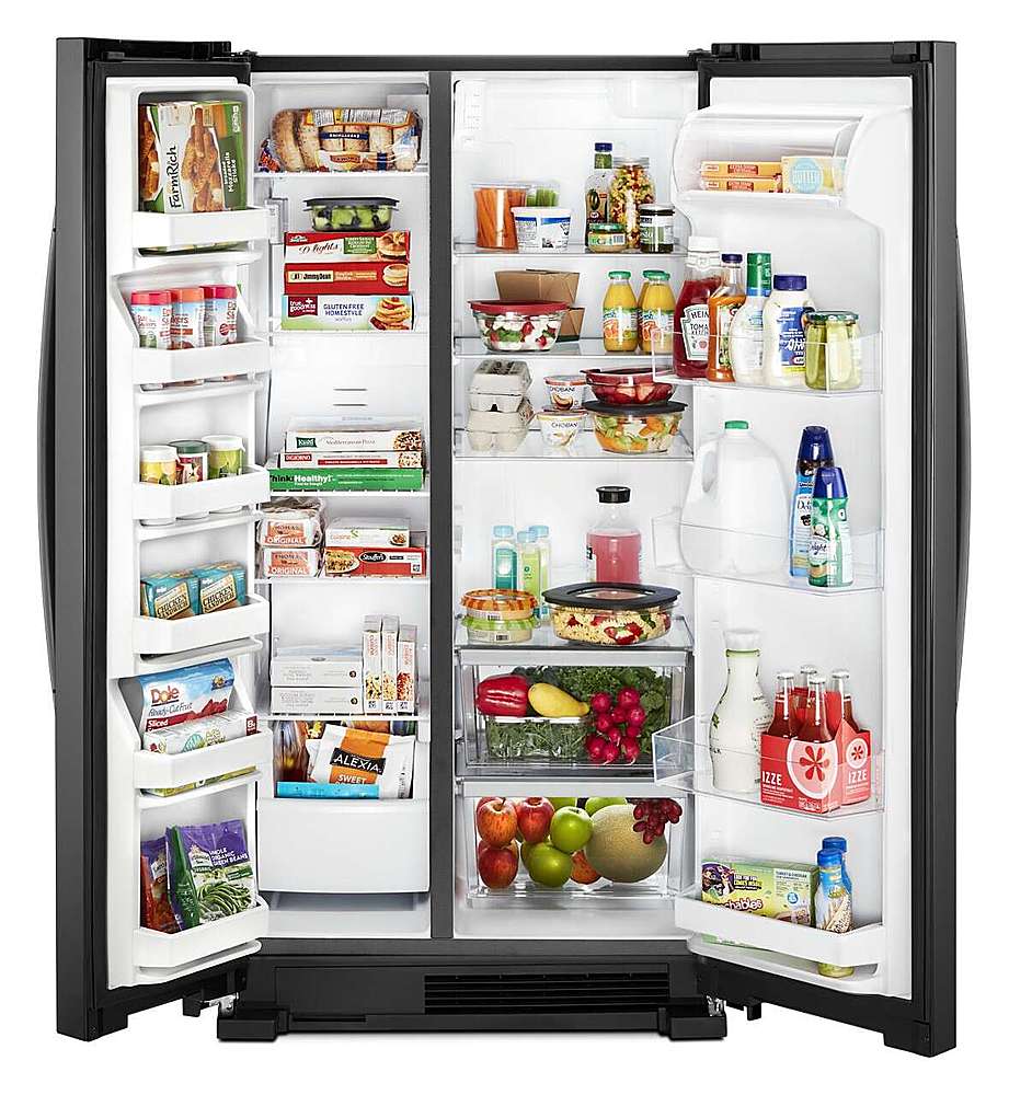 Alt View 16. Whirlpool - 25.1 Cu. Ft. Side-by-Side Refrigerator - Black.