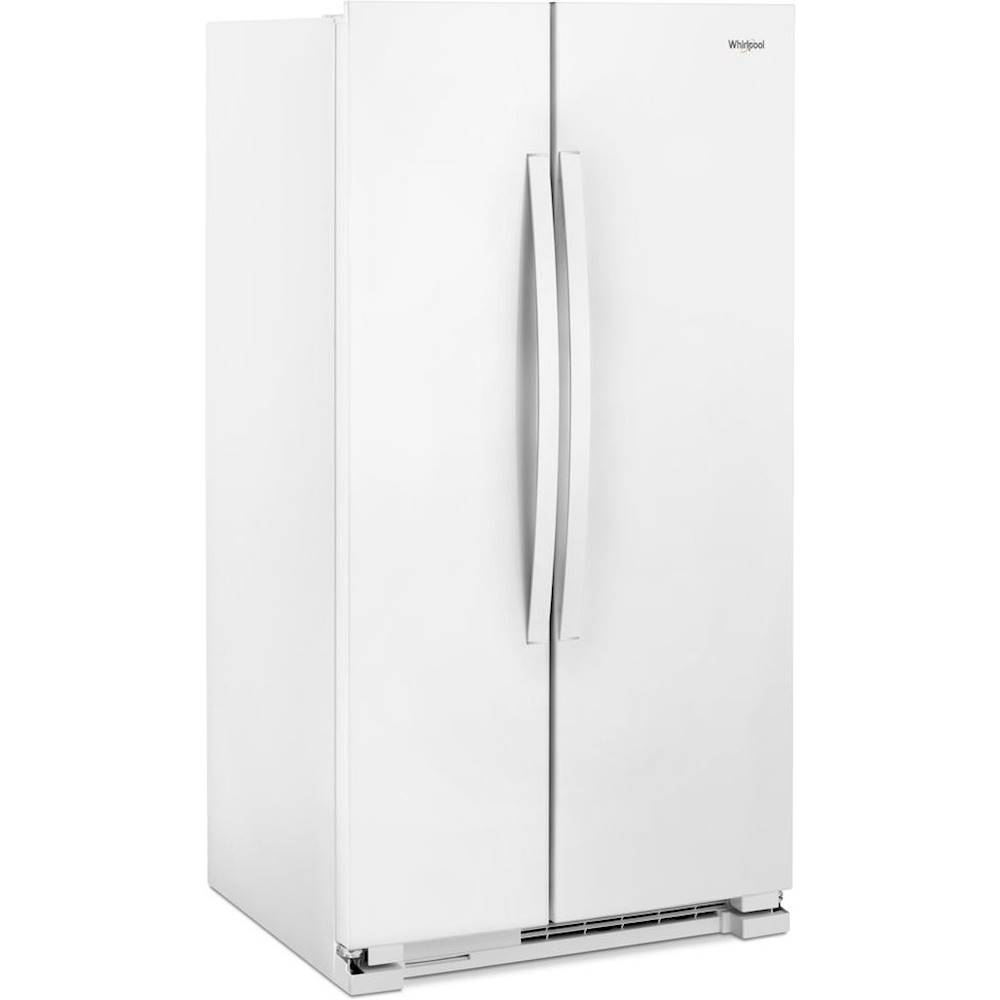 Angle View: Whirlpool - 25.1 Cu. Ft. Side-by-Side Refrigerator - White