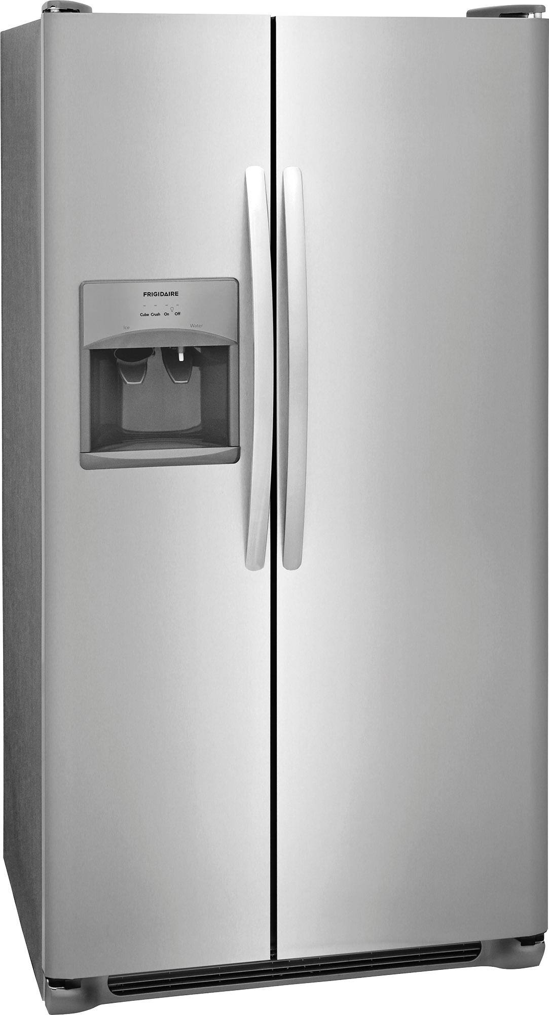 Angle. Frigidaire - 25.6 Cu. Ft. Side-by-Side Refrigerator - Stainless Steel.