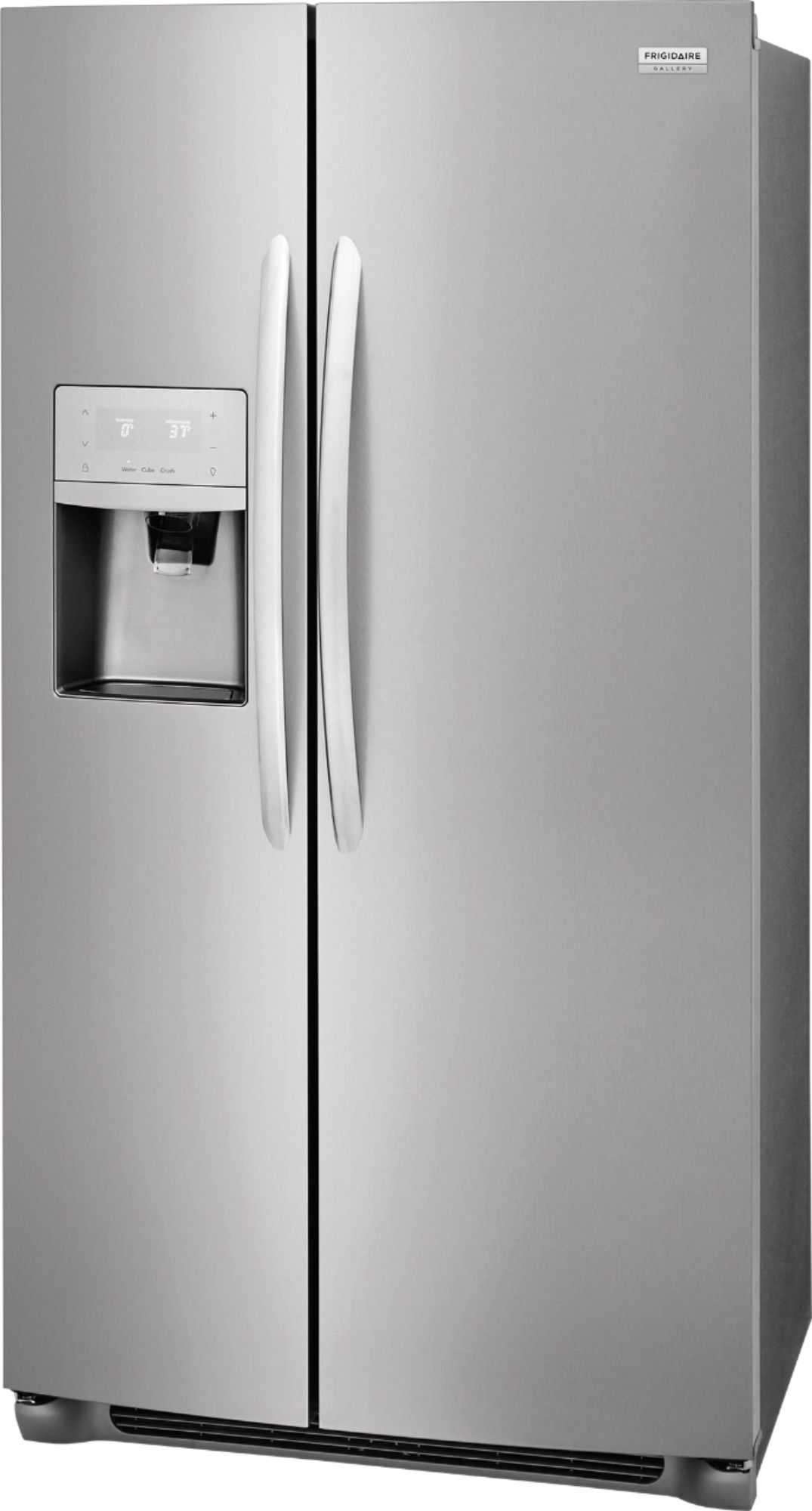 Angle View: Frigidaire - 22.2 Cu. Ft. Counter-Depth Side-by-Side Refrigerator - Stainless steel