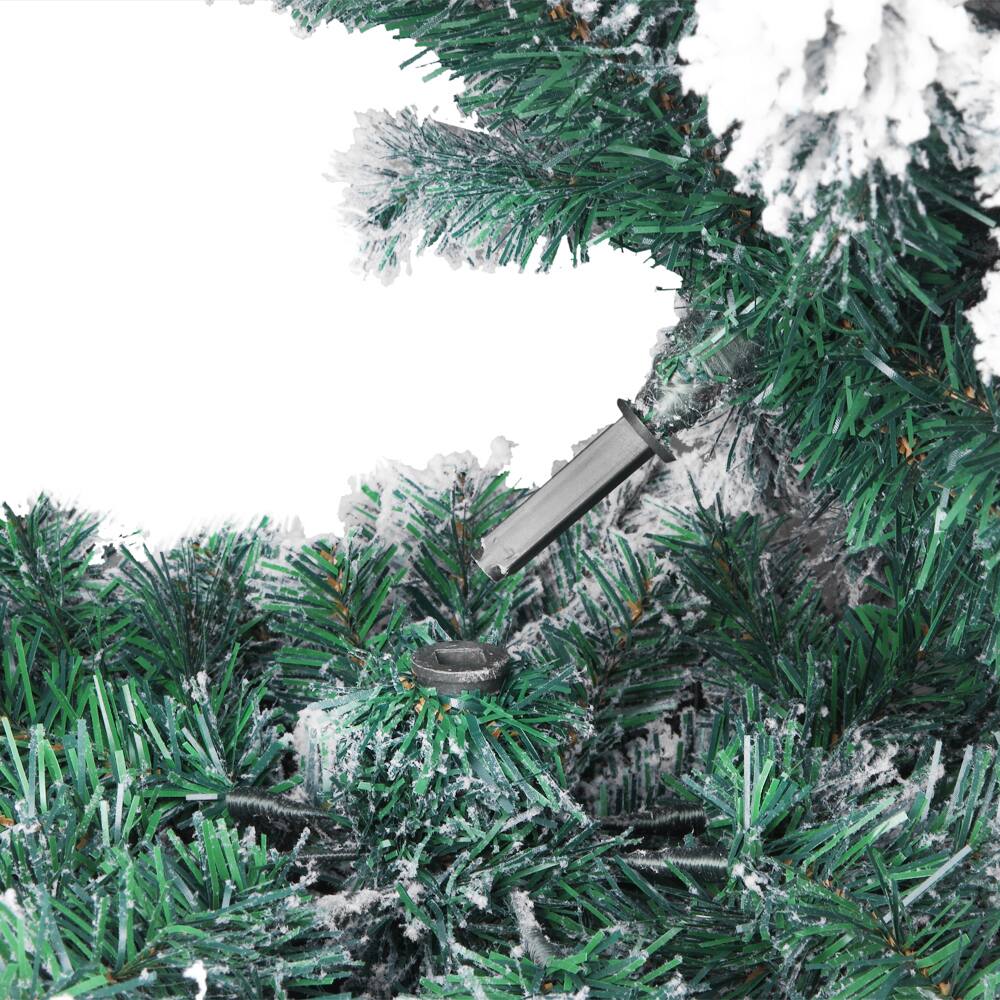 Back. Resenkos - Resenkos 6FT PVC Flocking Christmas Tree 750 Branches Spread Out Naturally  Tree - Green.