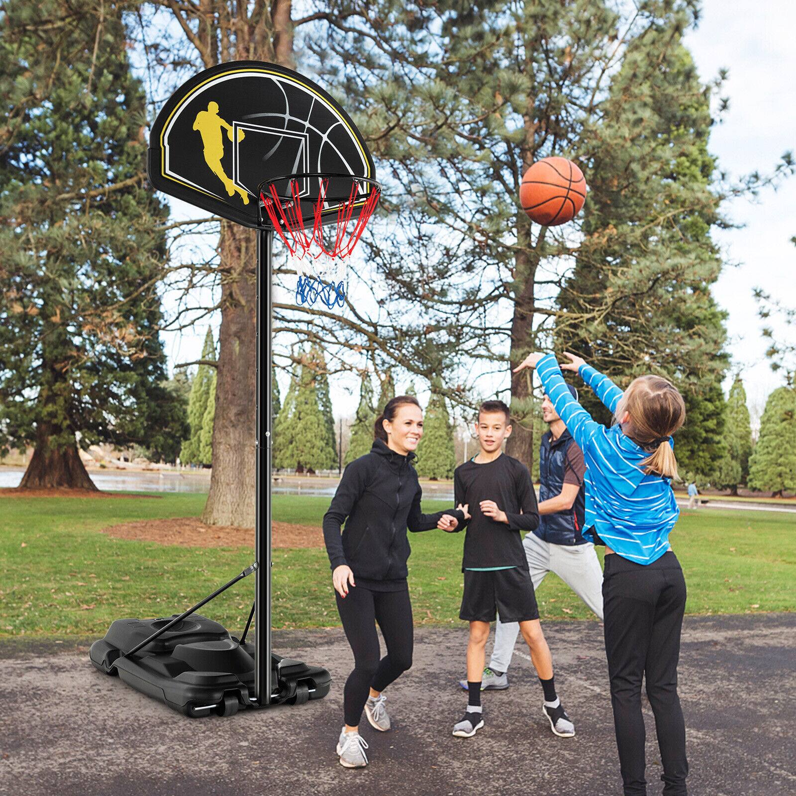 Alt View 8. Ecooso - Portable Basketball Hoop System with 4.25–10 ft Adjustable Height - Black.