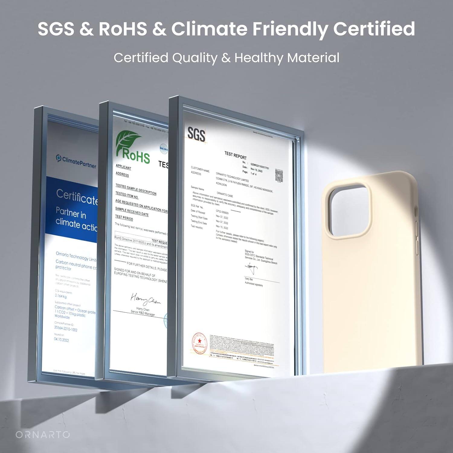 SGS & ROHS & Climate Friendly Certified
Certified Quality & Healthy Material
ClimatePartner
RoHS TES
APPLICANT ADDRESS
TESTED SAMPLE DESCRIPTION
Certificate PIN
NS RS7D 2 MP
Partner SAMPLE APPLICATION
RESUMEDDRS
TESPERICO
climate actic
T Growng - far DesCive
l
TRNT REGA
SGS TEST REPORT
Sanses - - ~ - - 1a - - NU
Omario Technology Lmi
Carton neutrol protector phone
C 1 2164kg
Carton ohet
1C0O Coeon prote
10Ng ptc
Wunderde - 20544-2210-1000
B DA102000
sOe
PURTHER sINES DITALE PULAA
SON A EUROP
N i EHRU TESTING
TESHNOLOGY
S0 Hangan Fam Jew Ceen
Vete ORNARTO