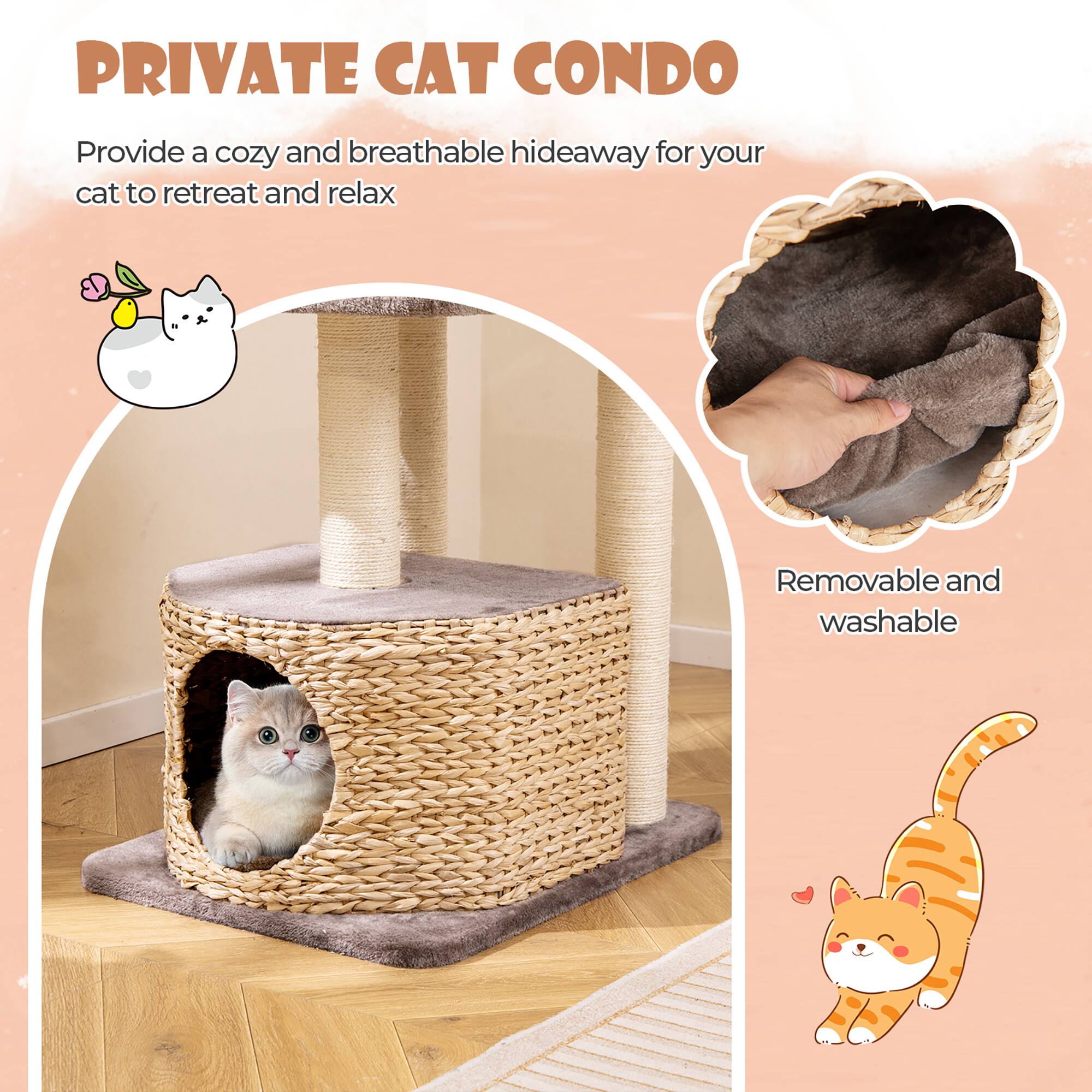 PRIVATE CAT CONDO

Provide a cozy and breathable hideaway for your cat to retreat and relax

Removable and washable