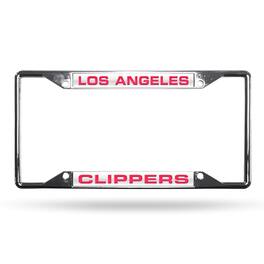 Rico Industries - Los Angeles Clippers NBA All Corner EZ View Chrome Metal Laser Cut License Plate Frame - Multi