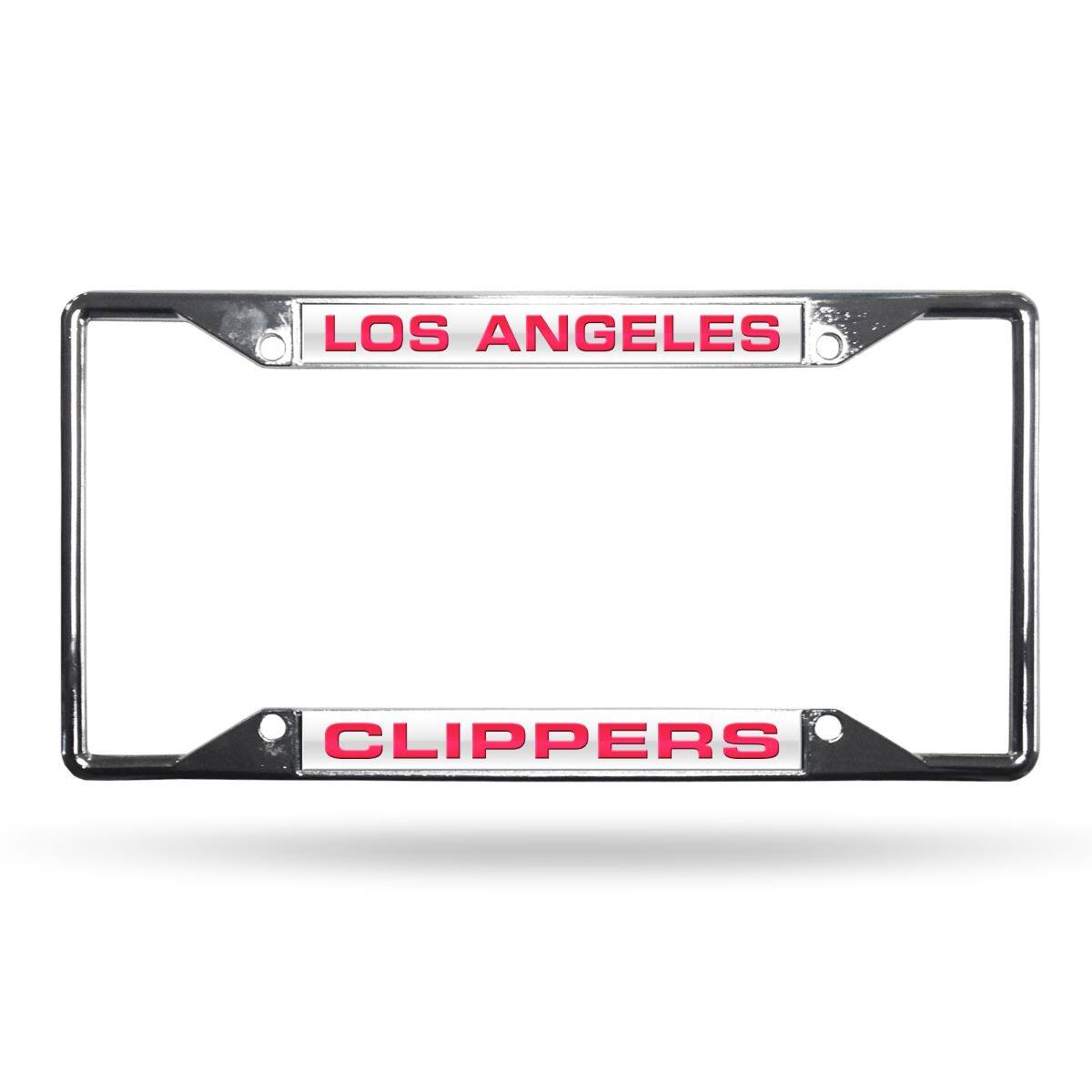 Los Angeles Clippers NBA 4-Corner EZ View Chrome Metal Laser License Plate Frame