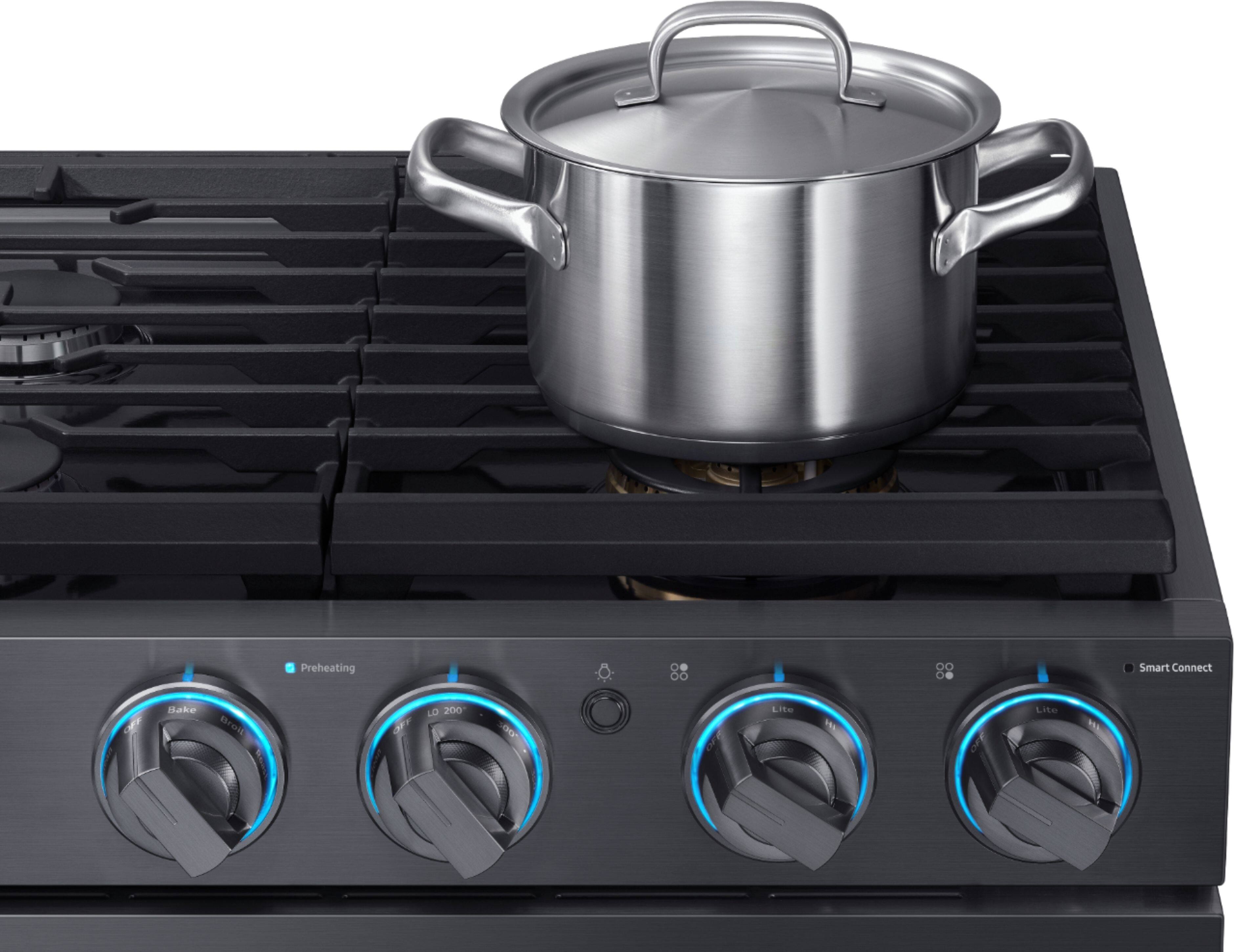 Best Buy Samsung Chef Collection 5.8 Cu. Ft. SlideIn Fingerprint Resistant Gas Convection