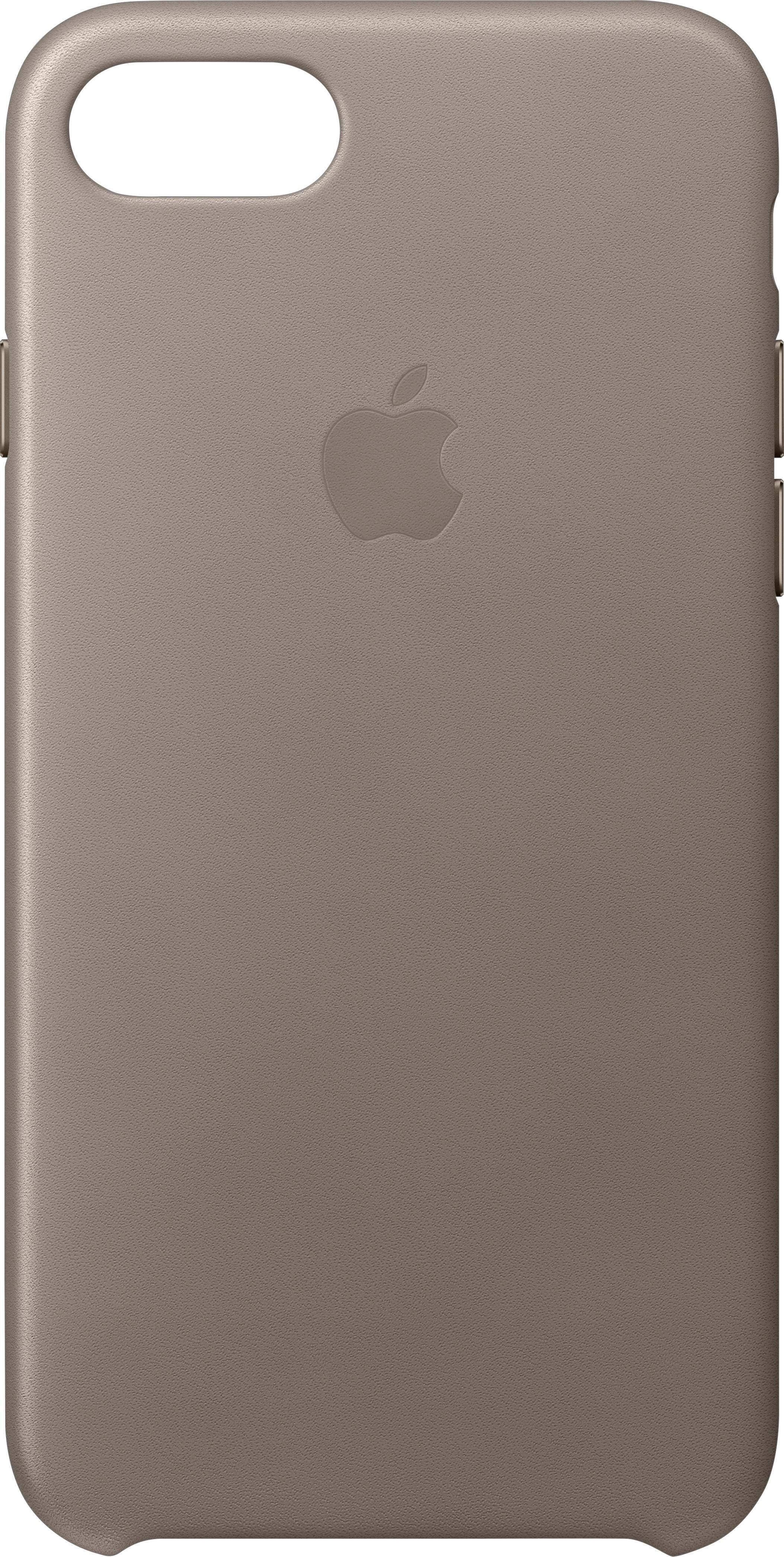Front. Apple - iPhone® 8/7 Leather Case - Taupe.