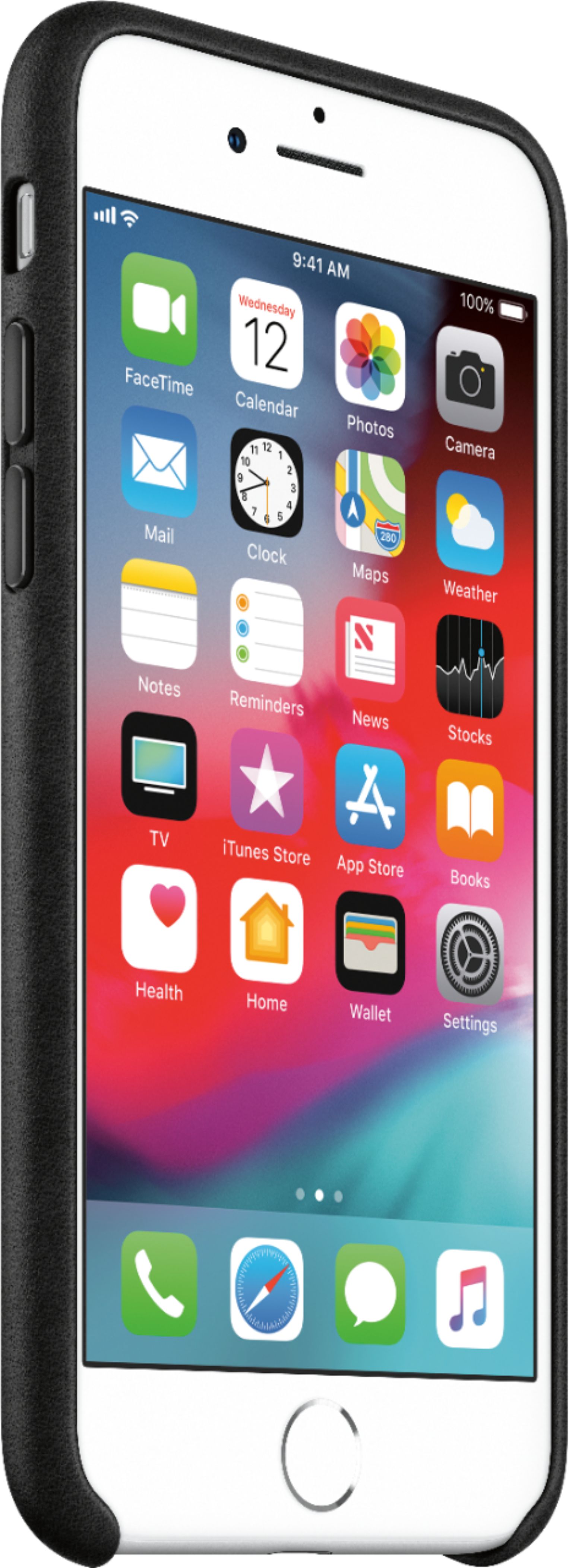 スマートフォン/携帯電話 スマートフォン本体 Best Buy: Apple iPhone® 8/7 Leather Case Black MQH92ZM/A