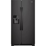 Front Zoom. Whirlpool - 24.6 Cu. Ft. Side-by-Side Refrigerator with Water and Ice Dispenser - Black.