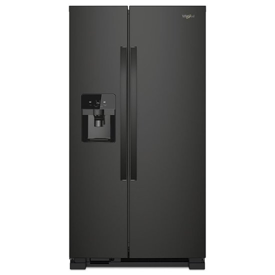 Front Zoom. Whirlpool - 24.6 Cu. Ft. Side-by-Side Refrigerator with Water and Ice Dispenser - Black.