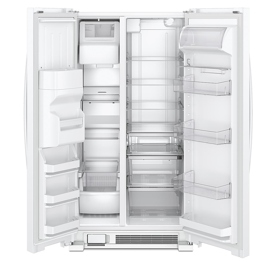 Angle View: Whirlpool - 24.6 Cu. Ft. Side-by-Side Refrigerator with Water and Ice Dispenser - White