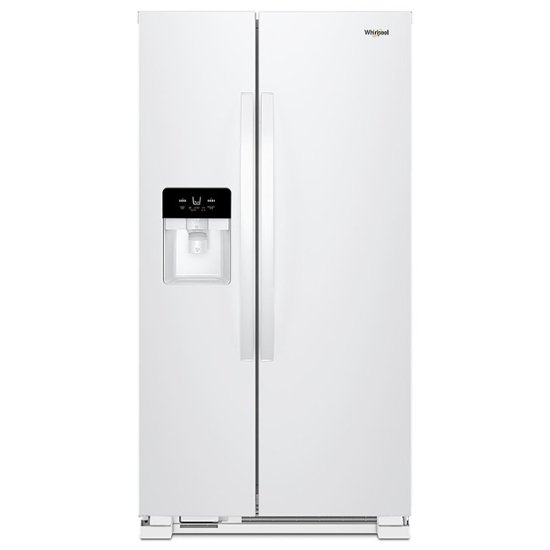 Front Zoom. Whirlpool - 24.6 Cu. Ft. Side-by-Side Refrigerator with Water and Ice Dispenser - White.