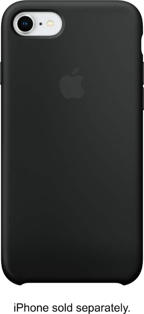 apple - iphone 8/7 silicone case - black apple - iphone 8/7 silicone case - black