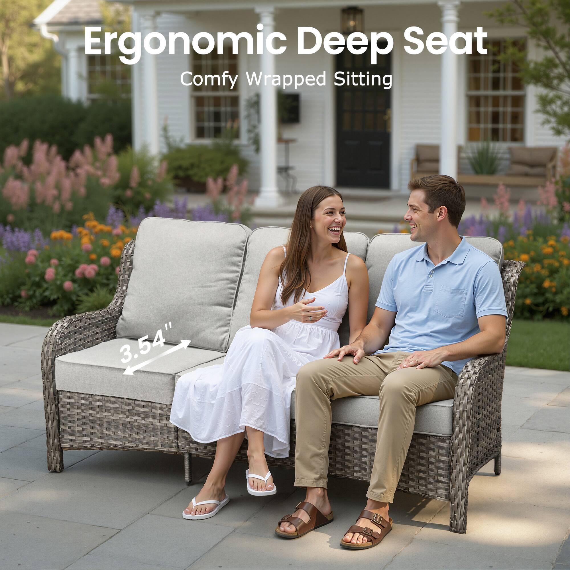 Ergonomic Deep Seat  
Comfy Wrapped Sitting  
3.54"