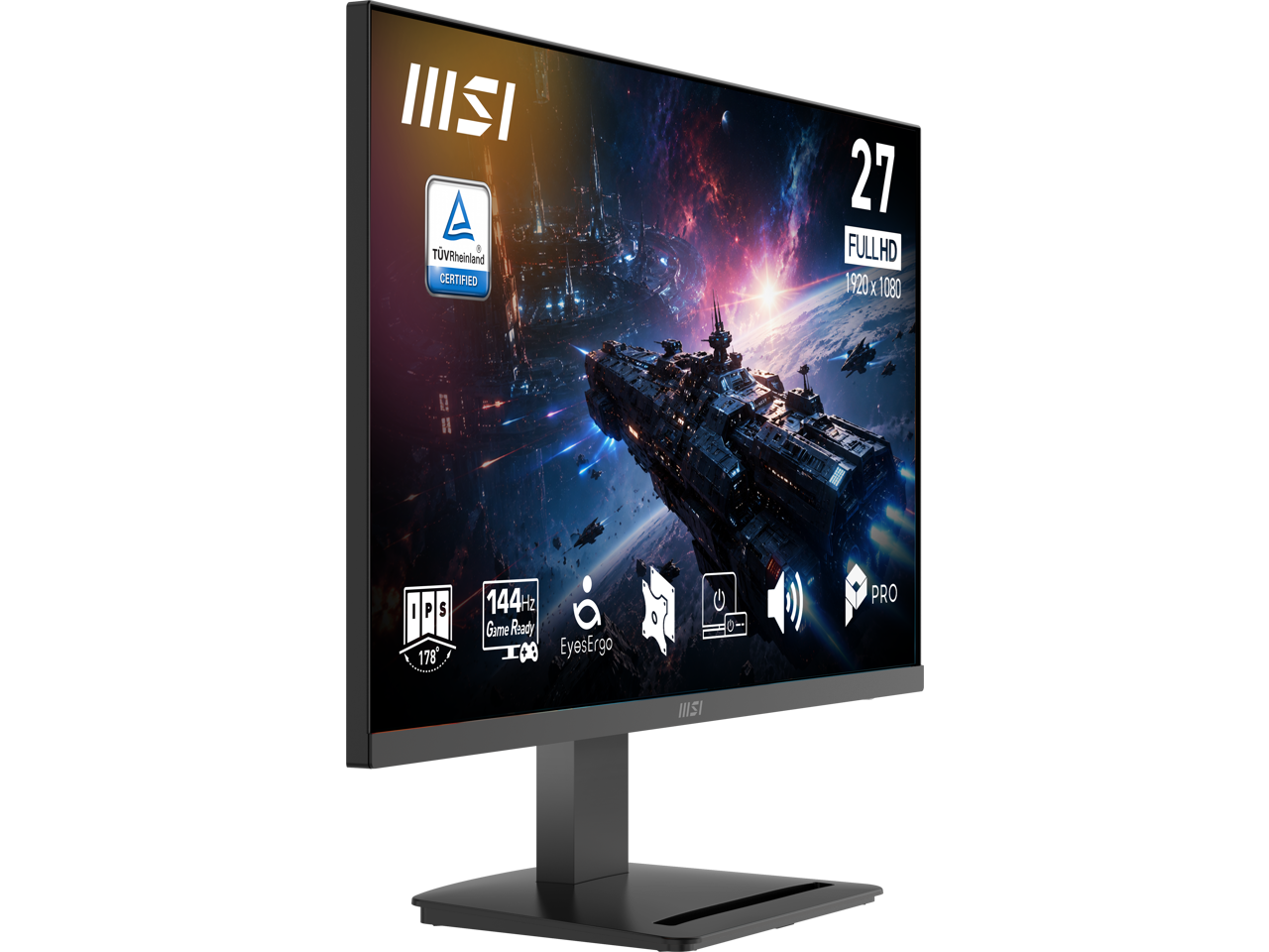 IIISI  
TÜV Rheinland CERTIFIED  
27 FULLHD 1920 x 1080  
IPS  
144Hz Game Ready  
EyesErgo  
PRO