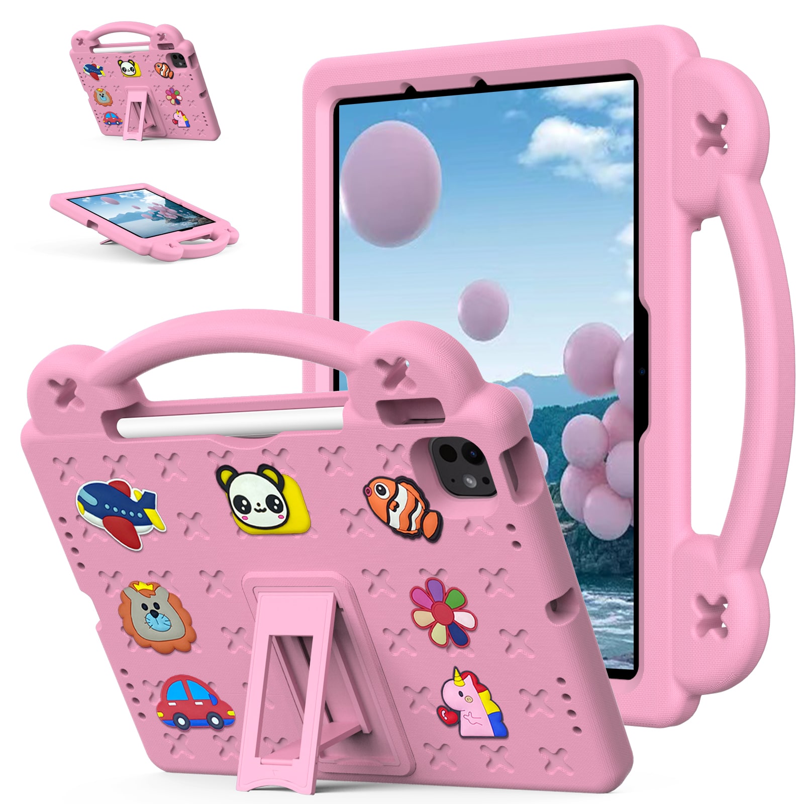 UUCOVER - Kids Case for iPad Air 11-inch M4 M3 M2 (2026/2025/2024),Shockproof EVA Case Handle Adjustable Stand Cover - Pink price history on PriceWatchPro