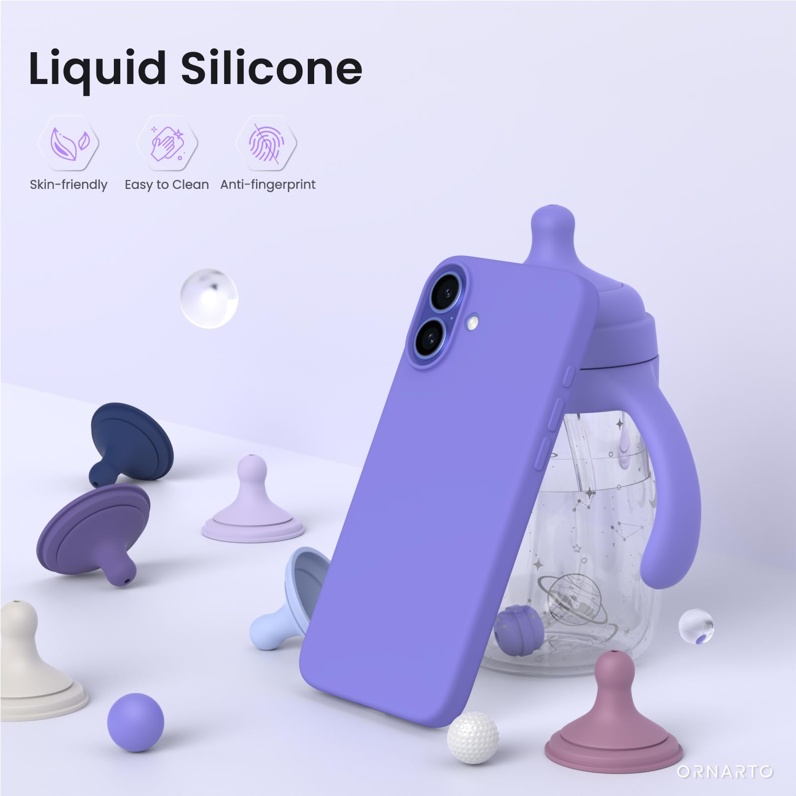 Liquid Silicone Skin-friendly Easy to Clean Anti-fingerprint ORNARTO